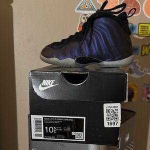 Nike Little Posite One Kids Sneakers - Black and Purple